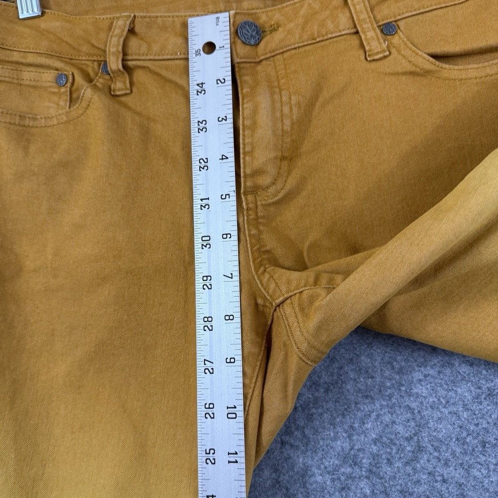 prAna Jett Organic Cotton Stretch Skinny  Cropped Jeans Gold Ombre  Zip‎ Size 10 - Picture 4 of 8